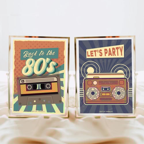 ثيم الثمانينات ، مطبوع جاهز للتوصيل