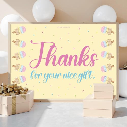 لوحة ركن الهدايا ثيم آيس كريم