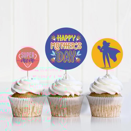 ثيم يوم الأم الخارقة ، مطبوع جاهز للتوصيل