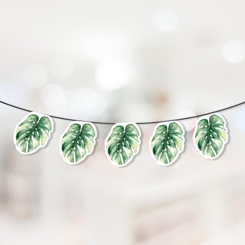 ثيم أوراق الشجر الاستوائية ، مطبوع جاهز للتوصيل