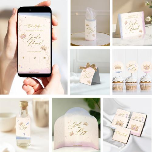 ثيم كشف الجنين البيج ، مطبوع جاهز للتوصيل