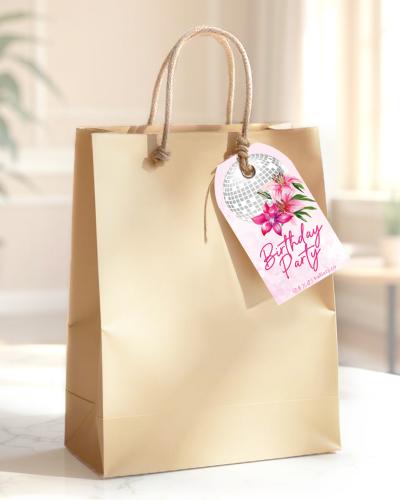 كروت تعليق ثيم كورة الديسكو والورود - 30 حبة