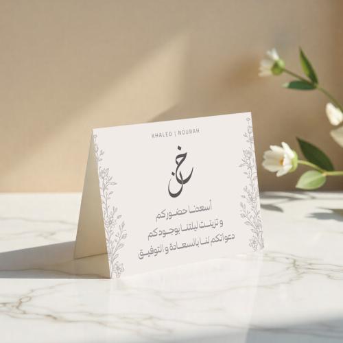 كرت طاولة ثيم الزواج الأنيق - 6 حبات