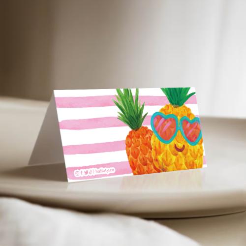 كرت صحن ثيم الصيف الأناناس - 12 حبة