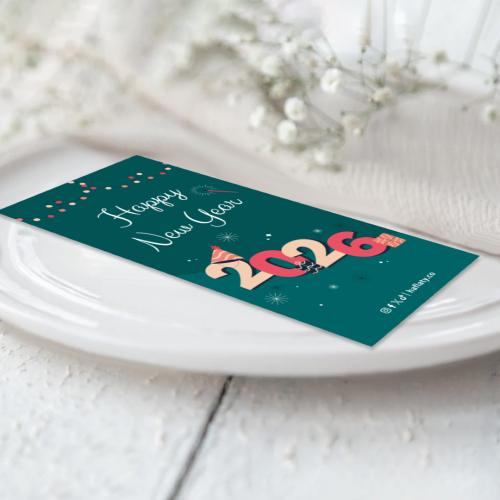 كرت الصحن ثيم رأس السنة الأخضر - 12 حبة