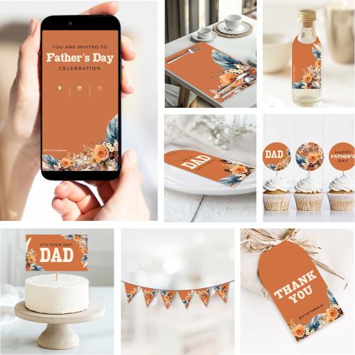 ثيم يوم الأب المرح ، مطبوع جاهز للتوصيل