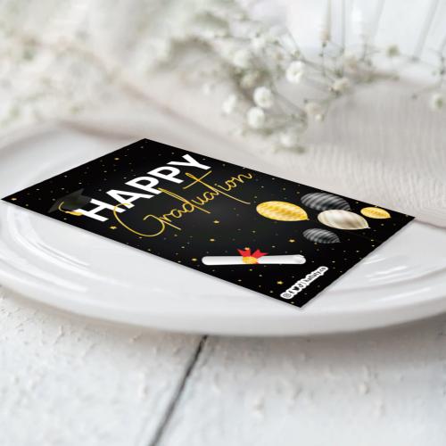 كرت صحن ثيم التخرج ذهبي و أسود - 12 حبة