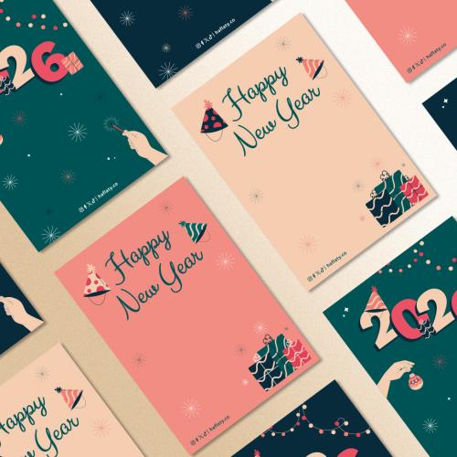 توزيعات ثيم رأس السنة الأخضر - ملفات رقمية جاهزة ل...