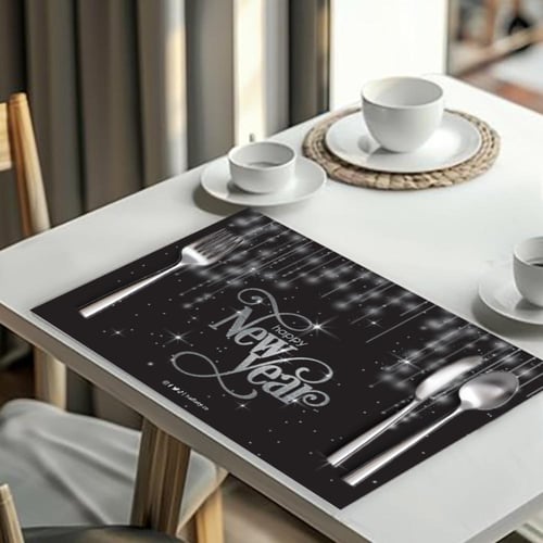 ثيم رأس السنة الفضي ، مطبوع جاهز للتوصيل