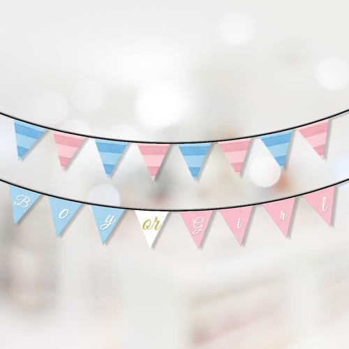 كشف الجنين ثيم الباستيل ، مطبوع جاهز للتوصيل