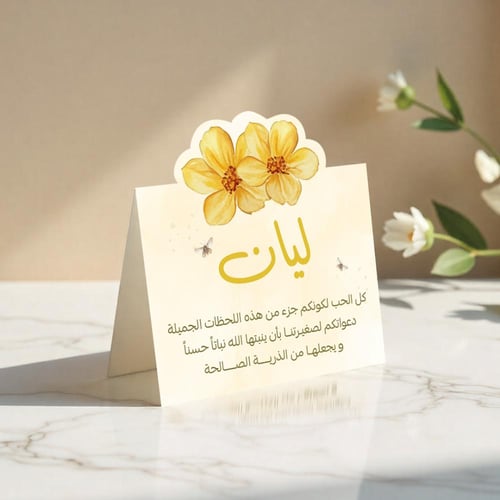 ثيم استقبال المواليد الورد الأصفر ، مطبوع جاهز للت...