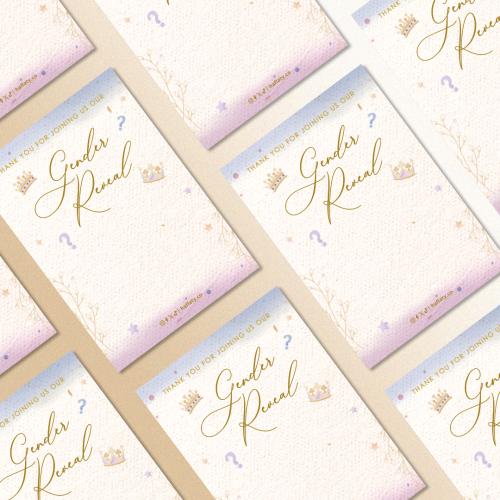 توزيعات ثيم كشف الجنين البيج - ملفات رقمية جاهزة ل...