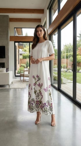 ثوب مطرز من تحت