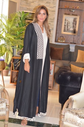 عباية لينن اسود