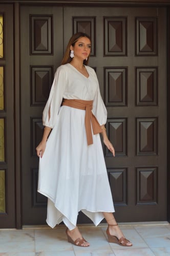 فستان مع حزام جملي