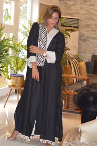 عباية لينن اسود