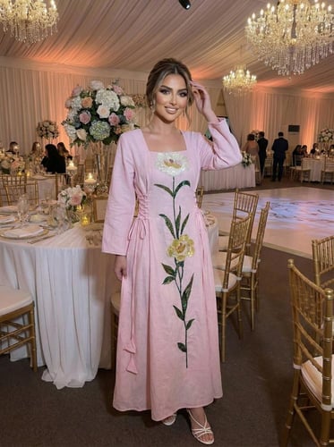 فستان الوردة بينك