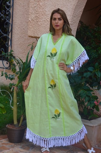 ثوب ليموني لينن