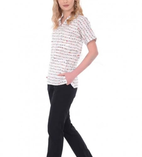 طقم سكراب نسائي ليكرا بتصميم ناعم وهادئ