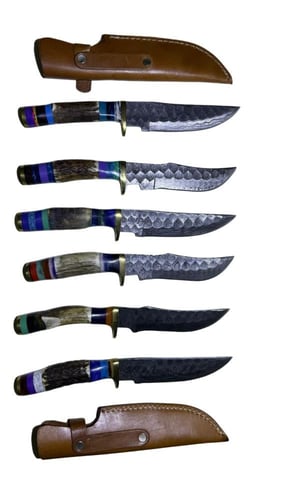 سكين قرن غزال دمشقي منقش