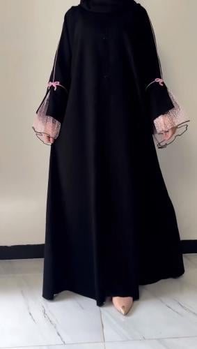 عباية روزيت سوداء (حرير دبي)