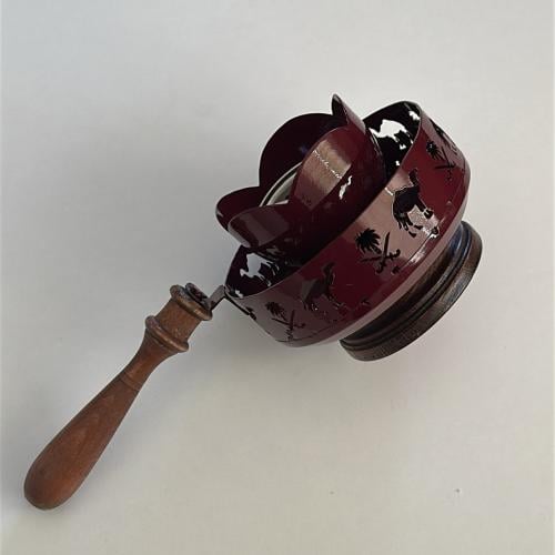Bakhoor burner in burgundy with Saudi design, exte...