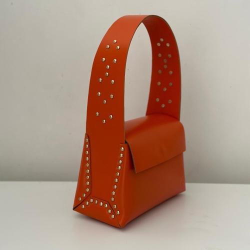 Natural leather bag orange