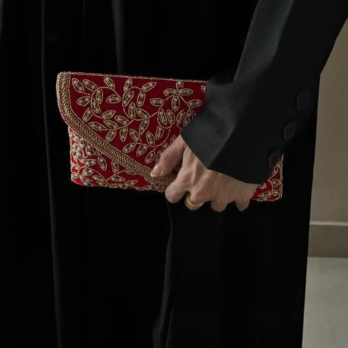 Red velvet bag