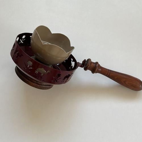 Aubergine incense burner with Saudi beige