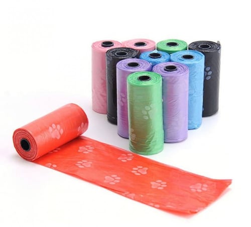 رولة اكياس فضلات للحيوانات الأليفه والطيور مع الحا...