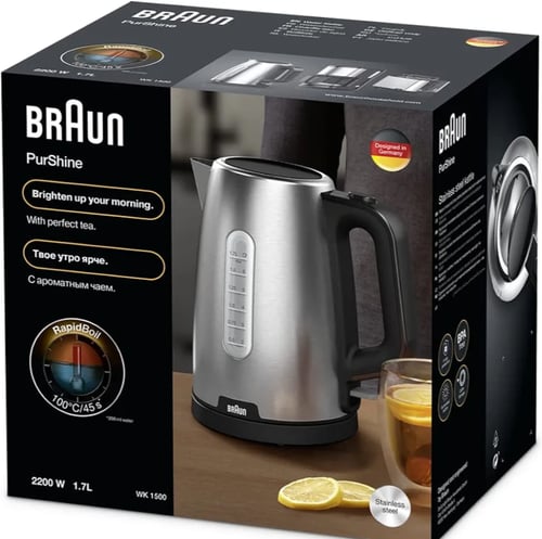 براون غلاية مياه من بورشاين، 2200 واط، سعة 1.7 لتر...