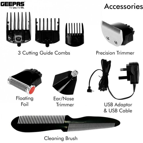 جيباس مشذب الشعر قابل لاعادة الشحن للرجال - GTR812...