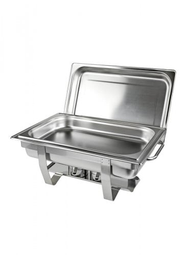 طبق بوفيه لتقديم الأكل وإبقائه ساخناً فضي Single