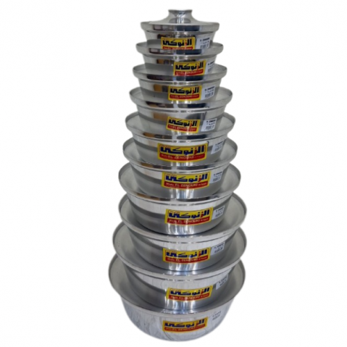 طقم قدور حله الزنوكي معدن من 10 قطع مقاس 16/34