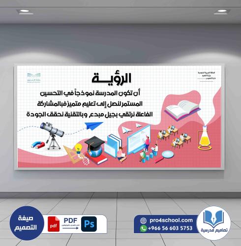 تصميم لوحة رؤية المدرسة