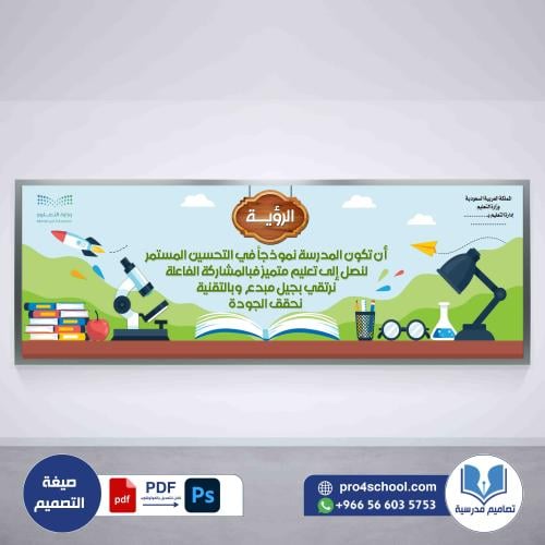 تصميم لوحة رؤية المدرسة