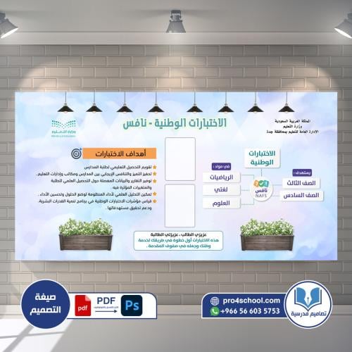 تصميم لوحة الاختبارات الوطنية نافس