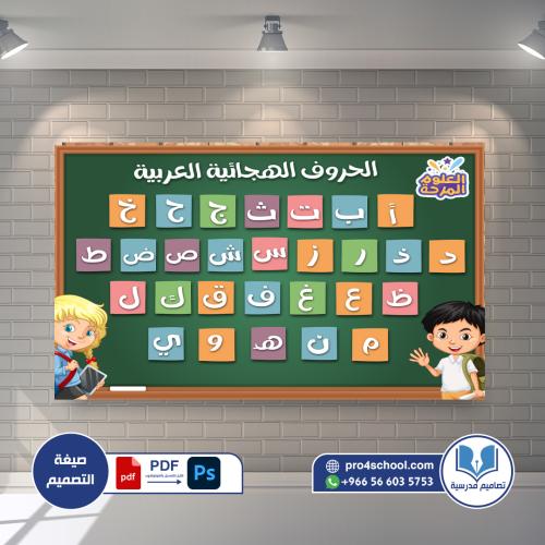 تصميم لوحة الحروف الهجائية العربية