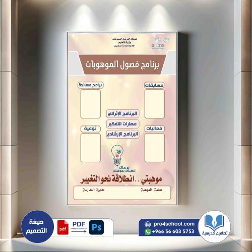 لوحة موهبة برنامج فصول الموهوبات