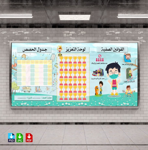 تصميم لوحة انشطة الفصل الصف