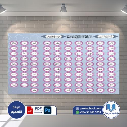 تصميم لوحة اسماء الله الحسنى