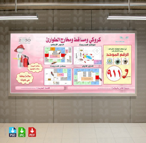 ‎تصميم الأمن والسلامة كروكي ومساقط