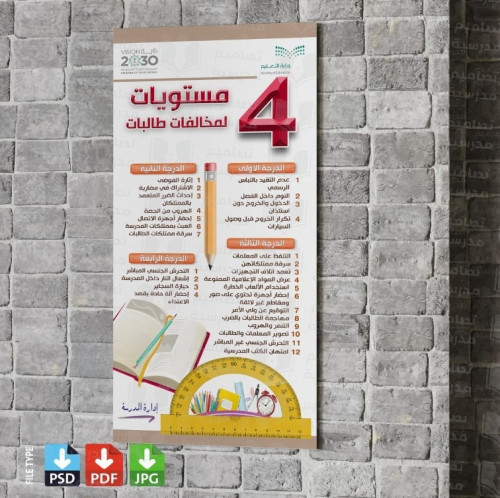 لوحة مستويات لمخالفات الطالبات