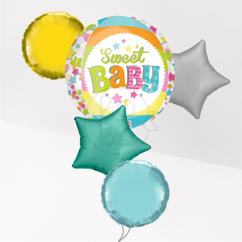 باقة بالون طفل لطيف مع نجوم