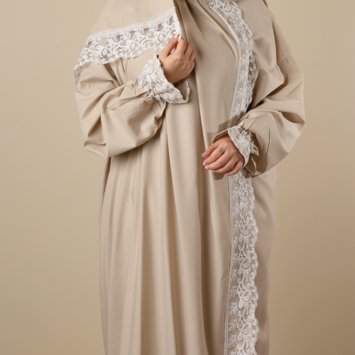 شرشف صلاة قطن كلفة دانتيل بيج