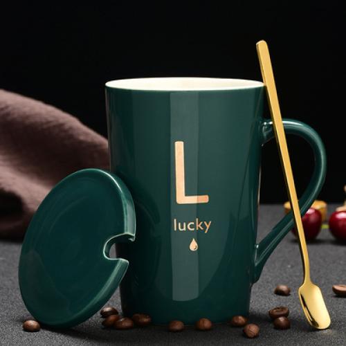 كوب حرف L - أخضر غامق