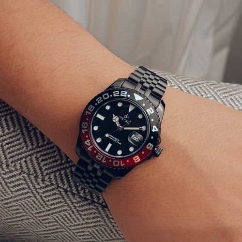 ساعة رجاليه ديفوشي استيل بلون اسود