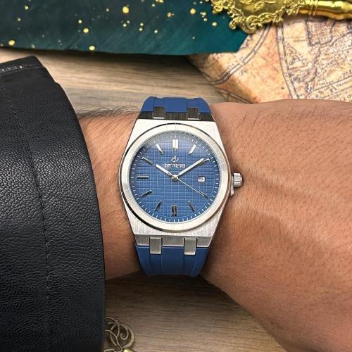 ساعة رجالية ديفوشي مطاط لون كحلي ميناء كحلي