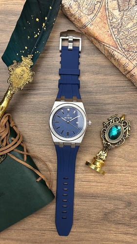 ساعة رجالية ديفوشي مطاط لون كحلي ميناء كحلي