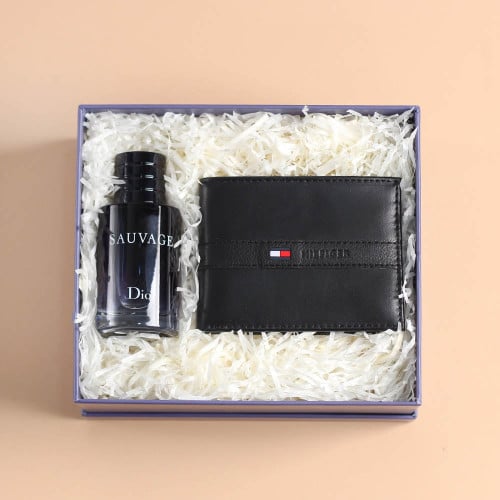 مجموعة محفظة وعطر رجالي